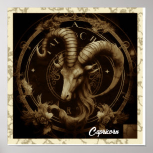 Capricorn Sign Wall Art Poster