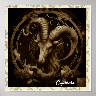 Capricorn Sign Wall Art Poster