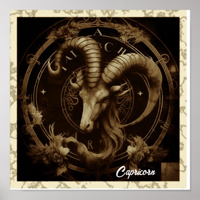 Capricorn Sign Wall Art Poster (Framsidan)