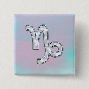 Capricorn-skylt Mor i Pearl Nacre Stil Knapp