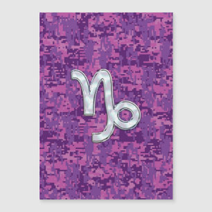 Capricorn-skylt på Fuchsia Digital Camouflage