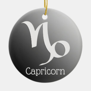 Capricorn Sol Sign Zodiac Symbol Julgransprydnad Keramik