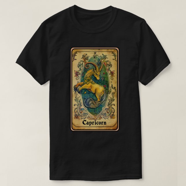 Capricorn Sol-tecken T Shirt (Design framsida)