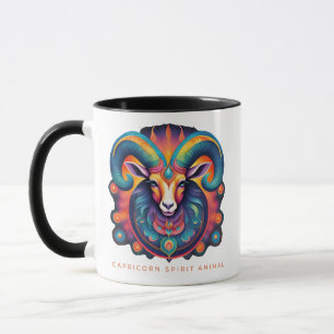 Capricorn Spirit Animal Mountain Goat Ansikte Mugg