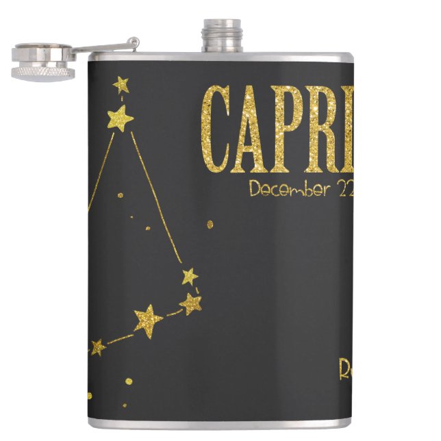 Capricorn-Stjärntecken Fickplunta (Öppnad)