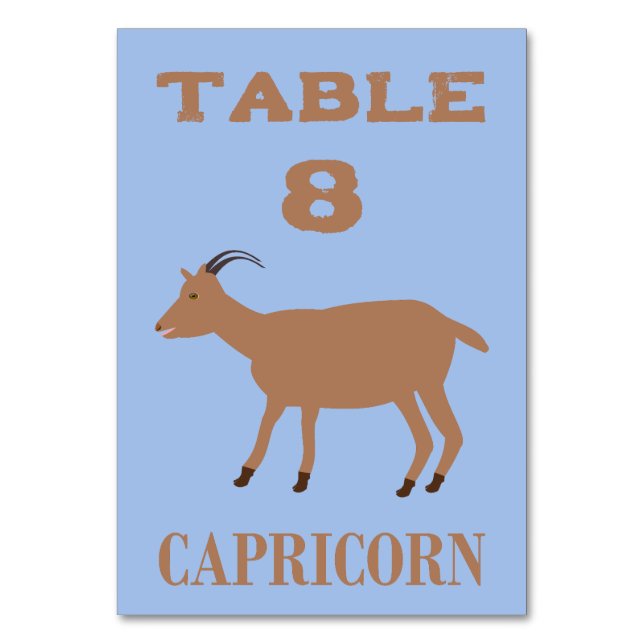 Capricorn Stjärntecken Goat Anpassningsbar Bordsnummer (Framsidan)