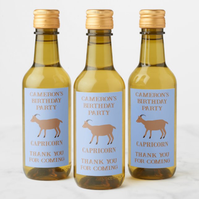Capricorn Stjärntecken Goat Anpassningsbar Födelse Vinetikett (Flaskor)