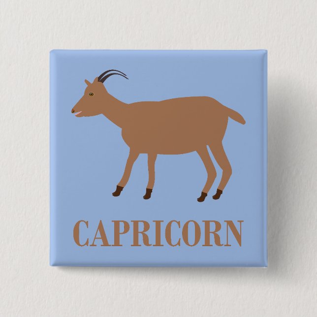 Capricorn Stjärntecken Goat Knapp (Framsida)