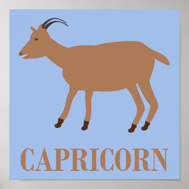 Capricorn Stjärntecken Goat Poster (Framsidan)