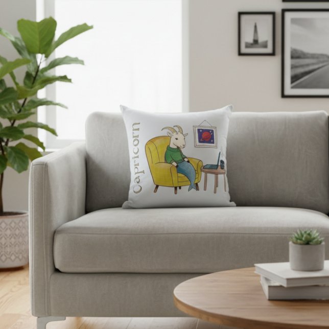 Capricorn stjärntecken Sea Goat zodiac star Kudde (Skapare uppladdad)