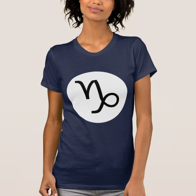 Capricorn-symbol - Mörk Tee - anpassad (Framsida)