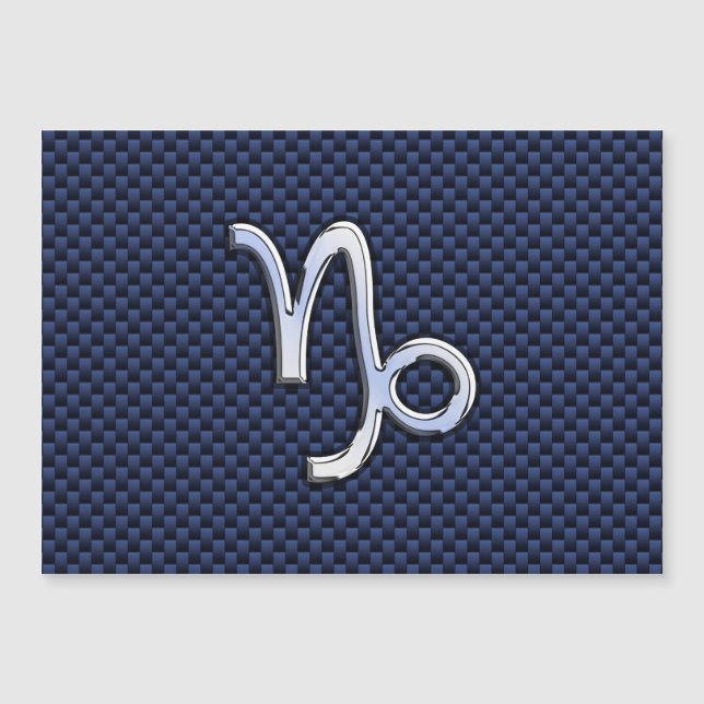 Capricorn Symbol Navy Carbon Fiber Stil (Framsida)