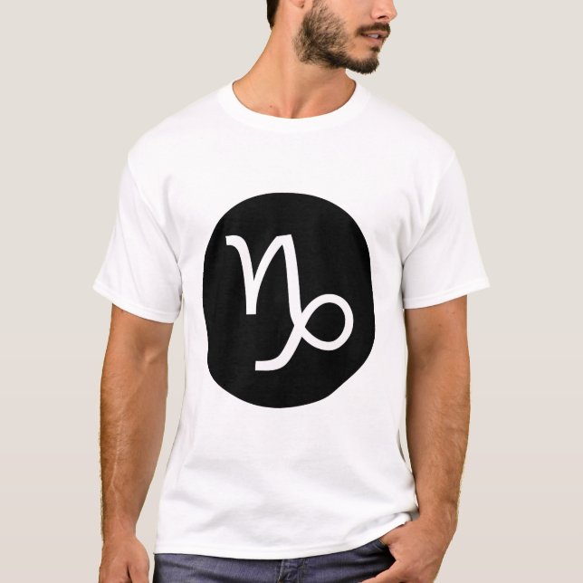 Capricorn Symbol Tee Shirt (Framsida)