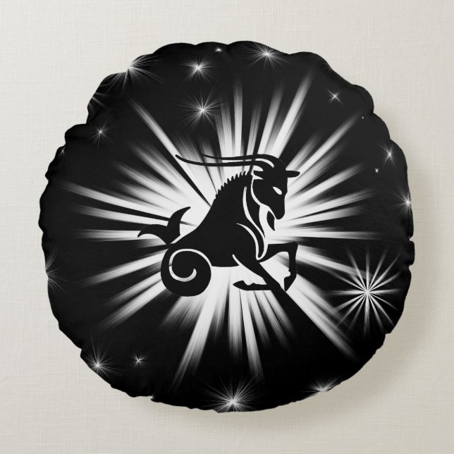Capricorn-tecken Rund Kudde (Framsidan)