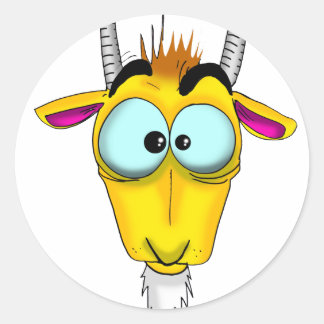 Capricorn-Tecknad Runt Klistermärke