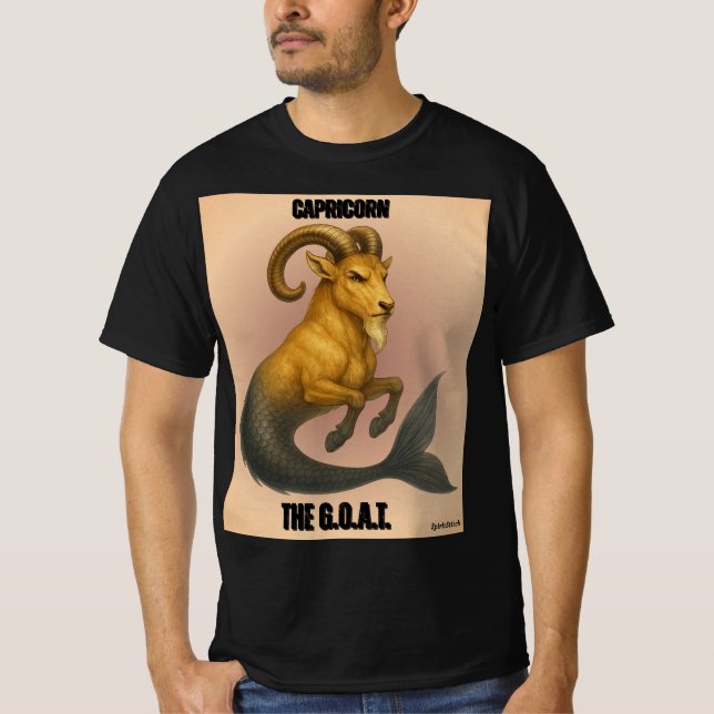 Capricorn the GOAT Zodiac Manar's T-Shirt (Framsida)