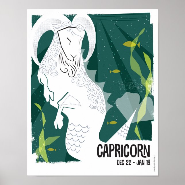 Capricorn the Sea Goat Zodiac Poster (Framsidan)