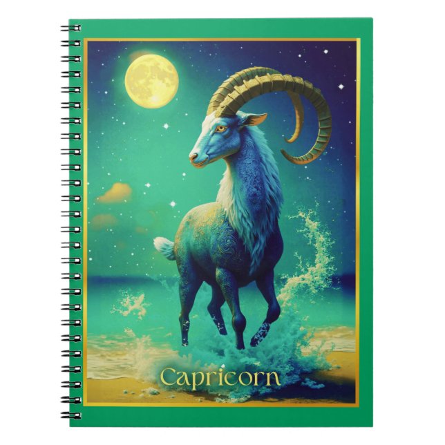 Capricorn the Sea Goat Zodiac Sign Anteckningsbok (Framsidan)