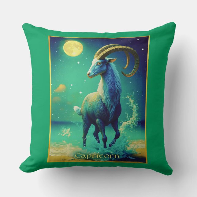 Capricorn the Sea Goat Zodiac Sign Kudde (Framsida)