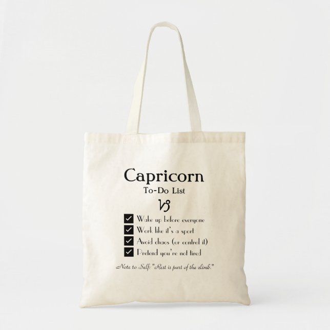 Capricorn - to Do List Tygkasse (Framsidan)