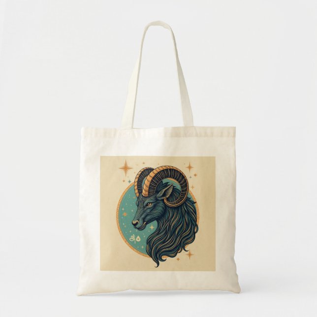 Capricorn Totes Bag Stjärntecken Horoscope Tygkasse (Framsidan)