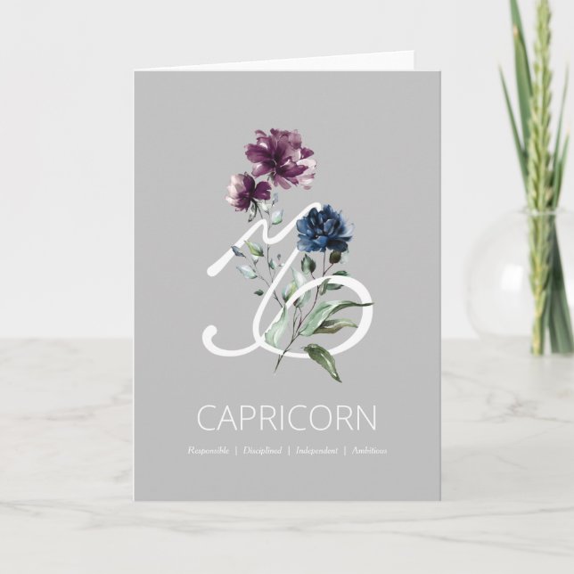 Capricorn Traits Birthday Card Kort (Framsida)