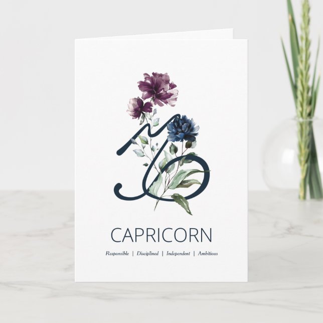 Capricorn Traits Birthday Card Kort (Framsida)
