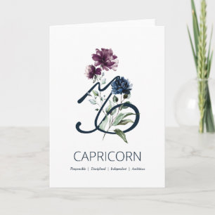 Capricorn Traits Birthday Card Kort