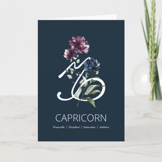 Capricorn Traits Birthday Card Kort (Framsida)