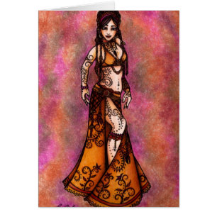 Capricorn Tribal Belly Dancer Hälsningskort