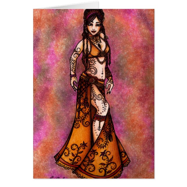 Capricorn Tribal Belly Dancer Hälsningskort (Framsidan)