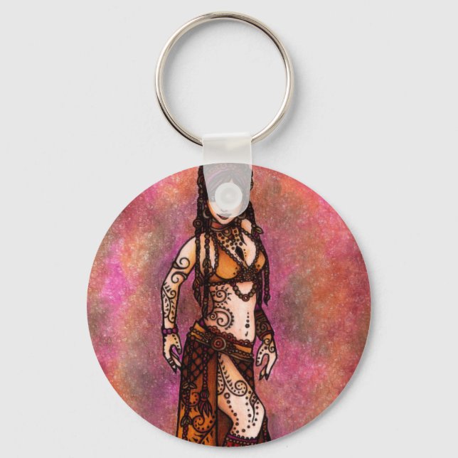 Capricorn Tribal Belly Dancer Nyckelring (Framsida)