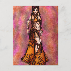 Capricorn Tribal Belly Dancer Vykort