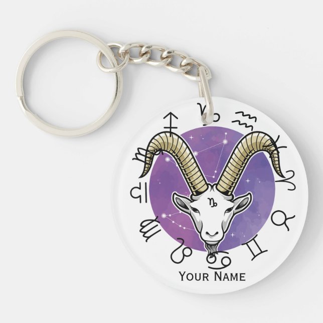 Capricorn & Våg Acrylic Keychain (Framsidan)