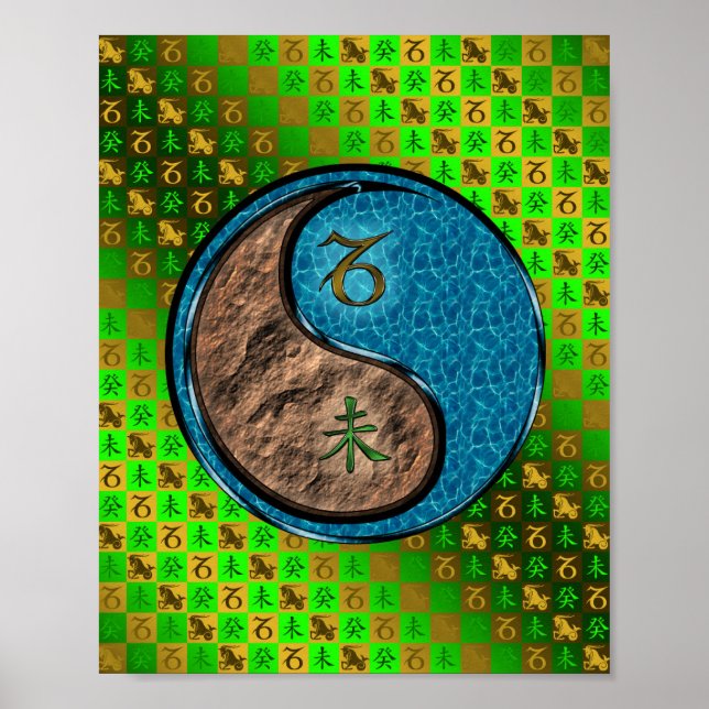 Capricorn & Vatten Goat Poster (Framsidan)
