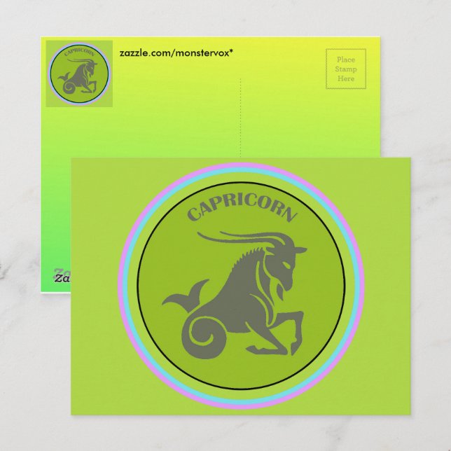 Capricorn-vykort Vykort (Fram/baksida)