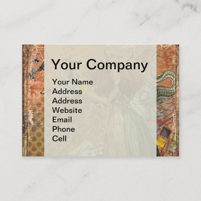 Capricorn Woman Goat Whimsical Roligt Visitkort (Framsida)