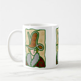 Capricorn Woman på 1920-talet med symbol i brunt Kaffemugg