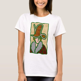 Capricorn Woman på 1920-talet med symbol i brunt Tee Shirt