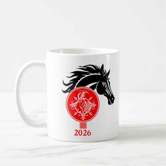 Capricorn x Year of the Horse 2026 Kaffemugg (Vänster)