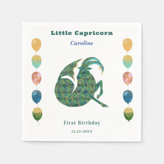 Capricorn Zodiac 1st Birthday Balloons Artistic Pappersservett