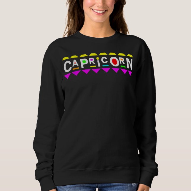 Capricorn Zodiac 90-talet Stil T Shirt (Framsida)