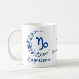 Capricorn Zodiac Astrology Birthday Blue White Kaffemugg