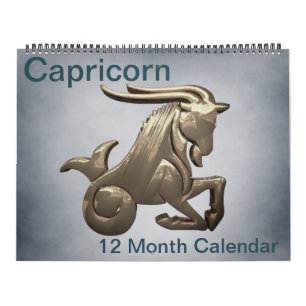 Capricorn Zodiac Astrology Färgstarka symboler Kalender