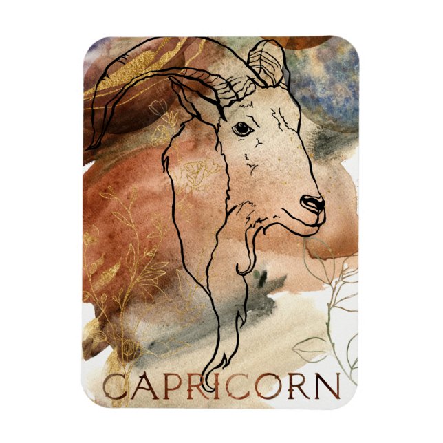 Capricorn zodiac astrology födelseblått magnet (Vertikal)