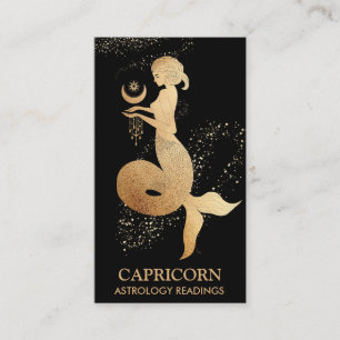 *~* Capricorn Zodiac Astrology Läsning svart Visitkort
