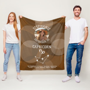 Capricorn Zodiac Astrology-tecken Foto Birthdate Fleecefilt