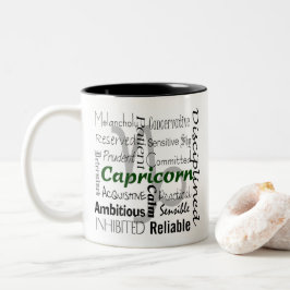 Capricorn Zodiac Astrology Trading Collage Två-Tonad Mugg