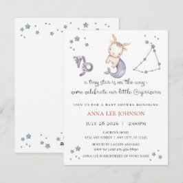 Capricorn Zodiac Baby Shower Invitation Julkort