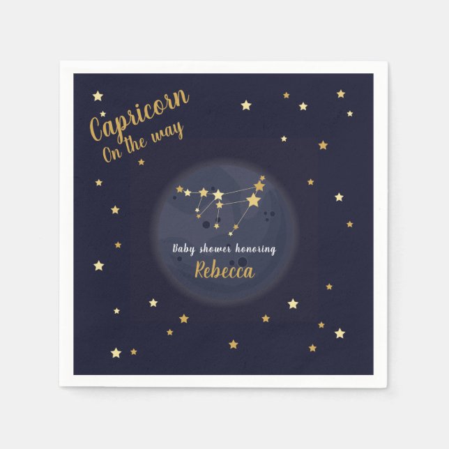 Capricorn zodiac babydusch pappersservett (Framsidan)